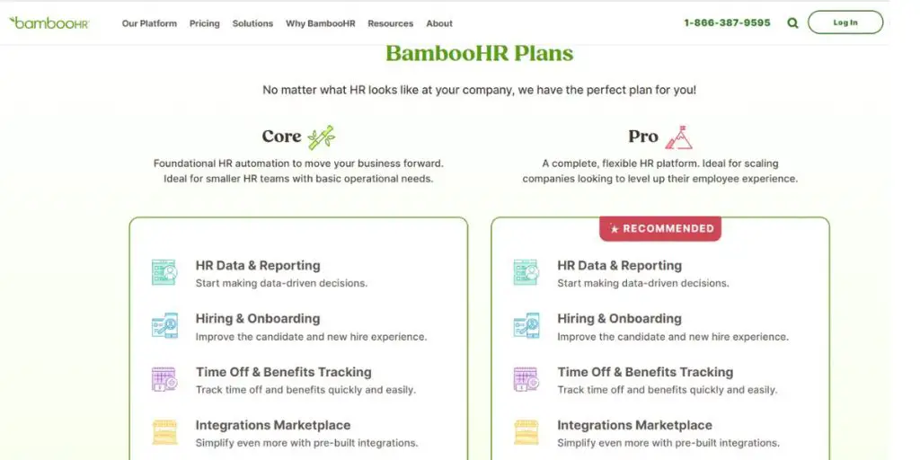 Pricing details of Bamboo HR