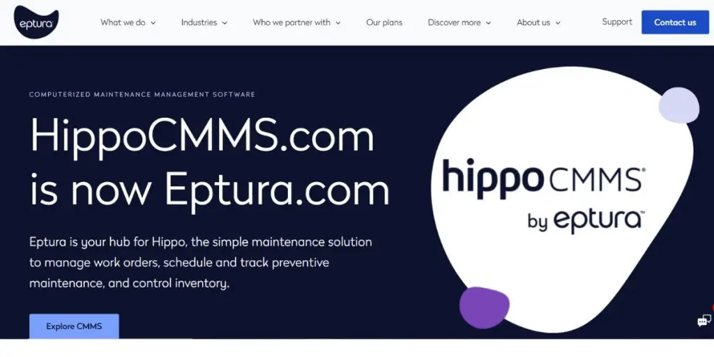 Webpage of Hippo (Eptura)