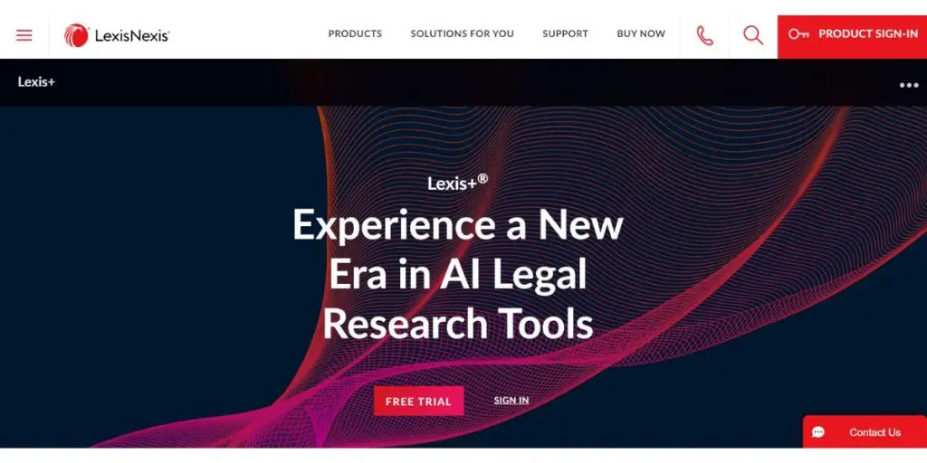  Webpage of LexisNexis