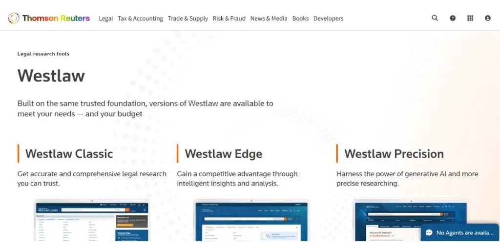 Webpage of Westlaw